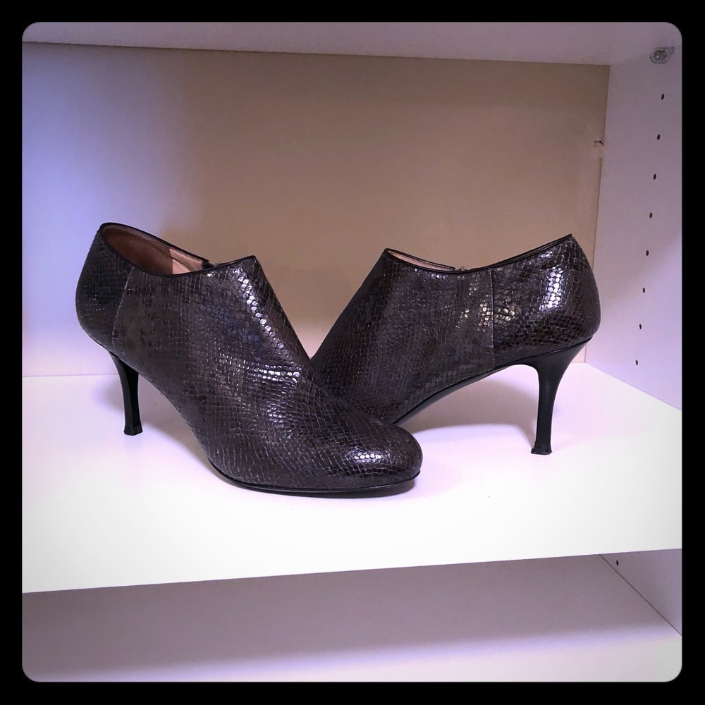 Longchamp Snake Skin Ankle Bootie
